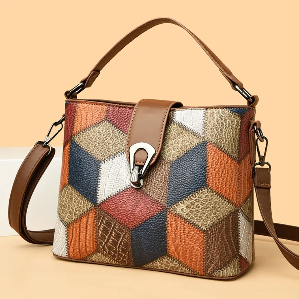 Vintage Pu Leather Shoulder Bags Luxury Purses and Handbags High Quality Women's Bag Clashing Colors Design Ladies Crossbody Bag
Vintage Pu Leather Shoulder Bags Luxury Purses and Handbags High Quality Women's Bag Clashing Colors Design Ladies Crossbody Bag