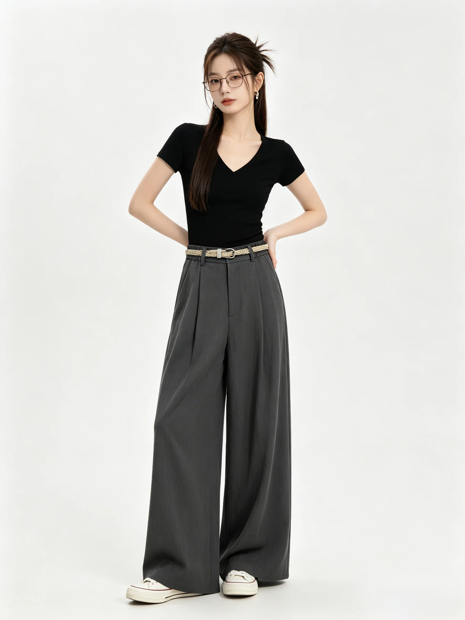 Laid-back Style Deep Grey Retro Korean Skin-friendly Wide Leg Casual Pants Spring Summer Age Reduction Versatile Loose Slimmi...
Laid-back Style Deep Grey Retro Korean Skin-friendly Wide Leg Casual Pants Spring Summer Age Reduction Versatile Loose Slimmi...