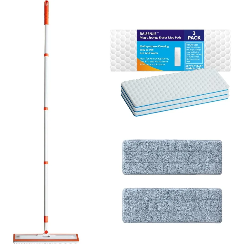 Швабра с удлиненной ручкой, микрофиброй и сменными насадками из волшебной губки
Швабра с удлиненной ручкой, микрофиброй и сменными насадками из волшебной губки