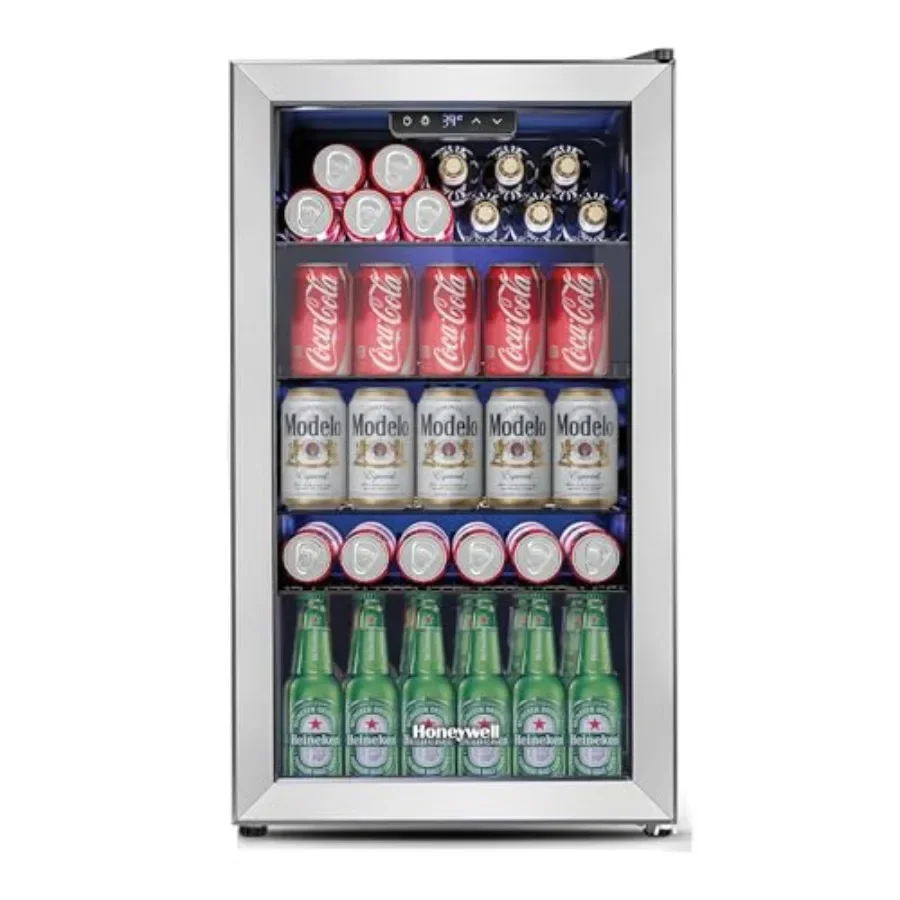 Beverage Refrigerator and Cooler, Mini Fridge with Glass Door for Soda Beer or Wine in Office or Bar Use, Stainless Steel, Blac
Beverage Refrigerator and Cooler, Mini Fridge with Glass Door for Soda Beer or Wine in Office or Bar Use, Stainless Steel, Blac