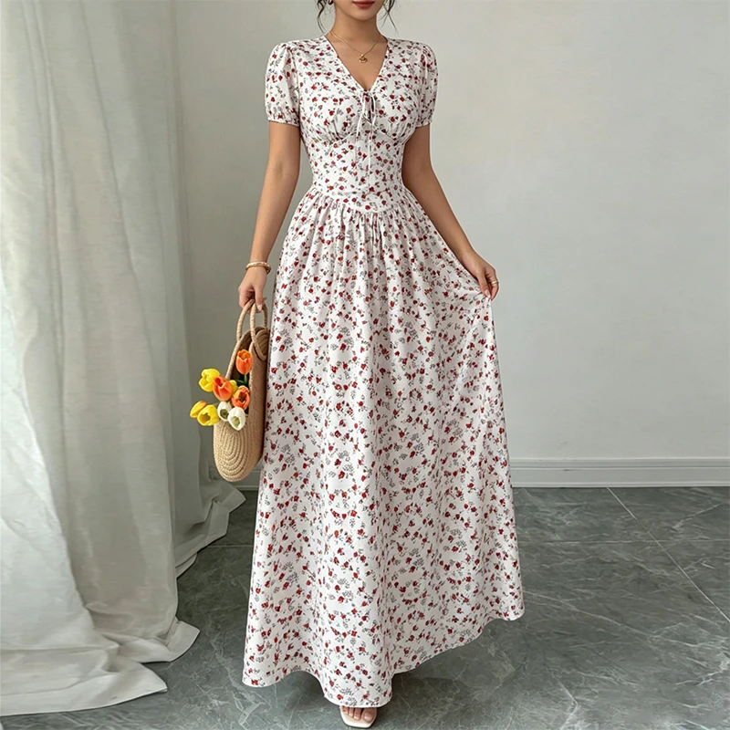 Summer French Style Casual V-neck Dress for Girls Lace Floral Tie Slim Fit Long Sleeved Vacation Dress
Summer French Style Casual V-neck Dress for Girls Lace Floral Tie Slim Fit Long Sleeved Vacation Dress
