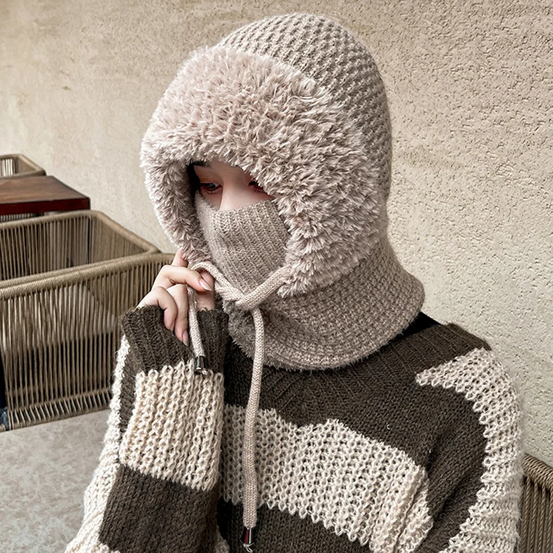 Winter Warm Cycling Hat Face Mask Cold-proof Thermal Knitting Hat With Ties Plush Balaclava Hat Hooded Neck Warmer
Winter Warm Cycling Hat Face Mask Cold-proof Thermal Knitting Hat With Ties Plush Balaclava Hat Hooded Neck Warmer