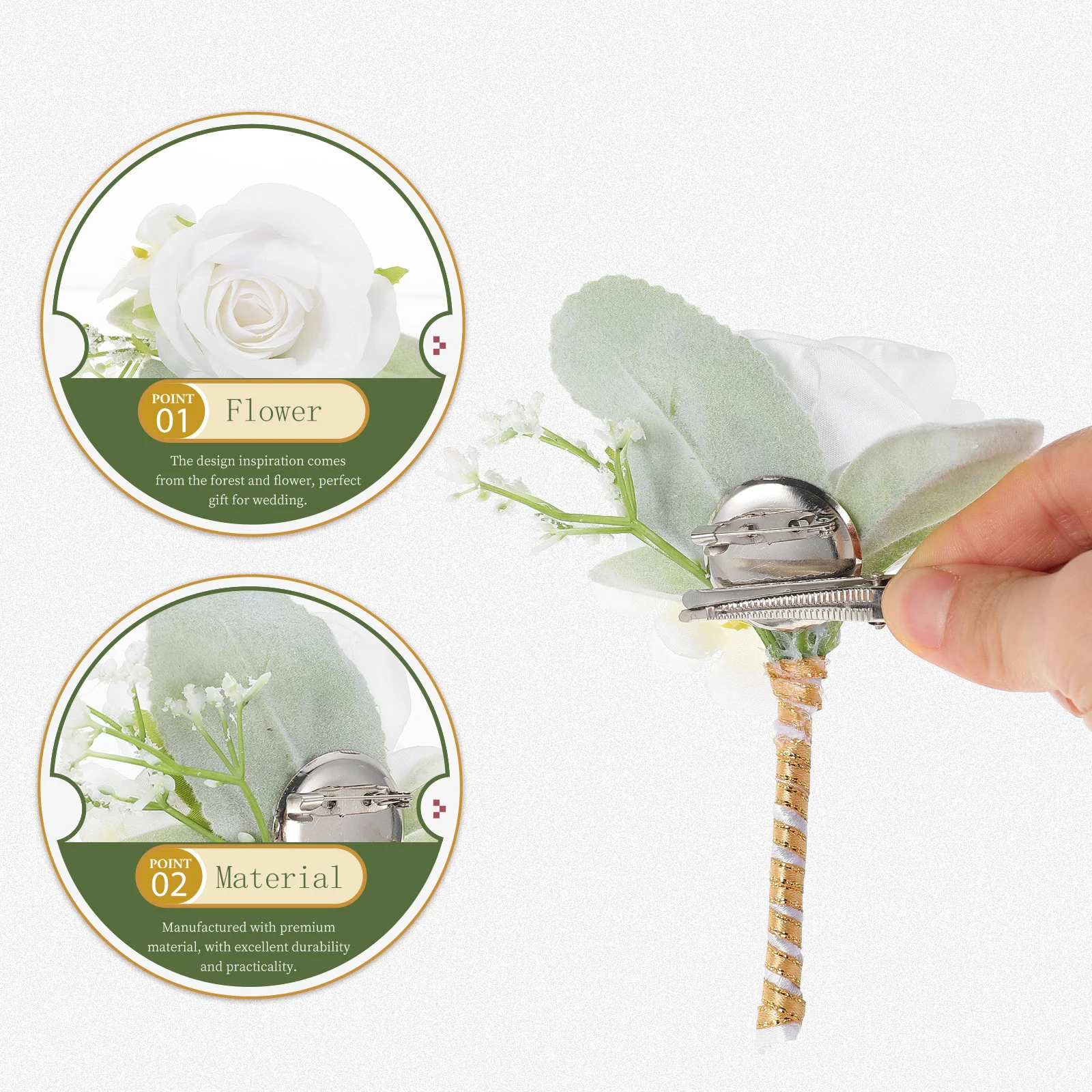 2Pcs Artificial Flower Corsage Simulation Flower Brooch Premium Wedding Decoration Floral Pin for Bridal Party Banquet
2Pcs Artificial Flower Corsage Simulation Flower Brooch Premium Wedding Decoration Floral Pin for Bridal Party Banquet