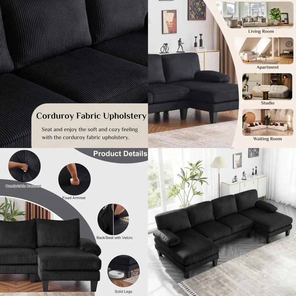 U-образный 4-местный секционный диван с оттоманками, ножками под дерево, обивкой из вельвета, для гостиной или офиса, черный
U-образный 4-местный секционный диван с оттоманками, ножками под дерево, обивкой из вельвета, для гостиной или офиса, черный