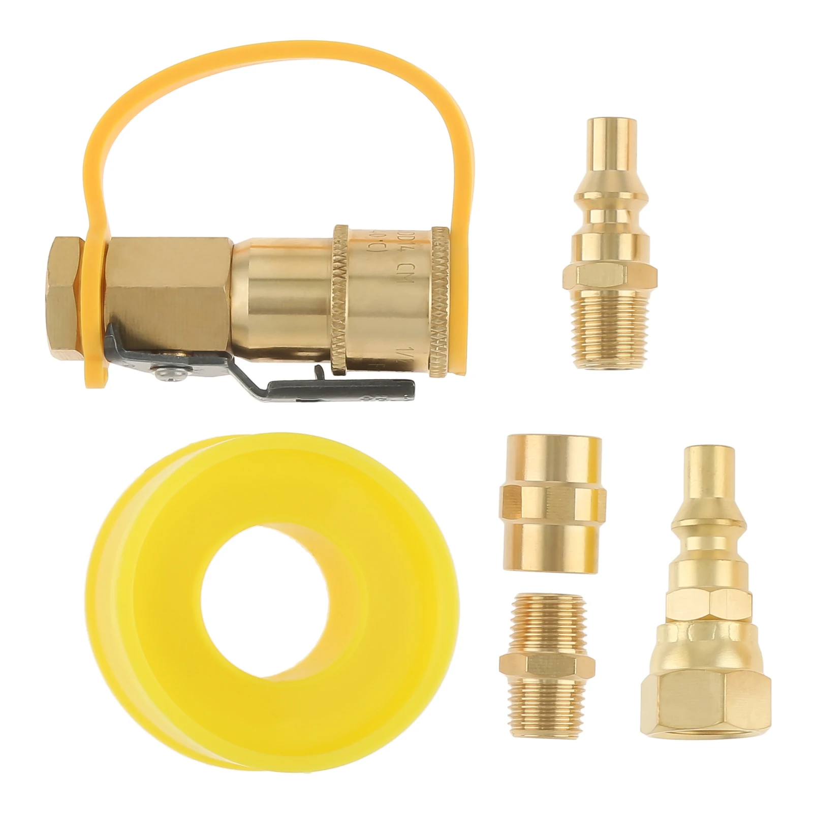 1/4" RV Propane Quick Connect Fitting Adapter Kit Brass Shutoff Valve Full Flow Plug 3/8Inch Female& Male NPT Thread Seal Tape
1/4" RV Propane Quick Connect Fitting Adapter Kit Brass Shutoff Valve Full Flow Plug 3/8Inch Female& Male NPT Thread Seal Tape