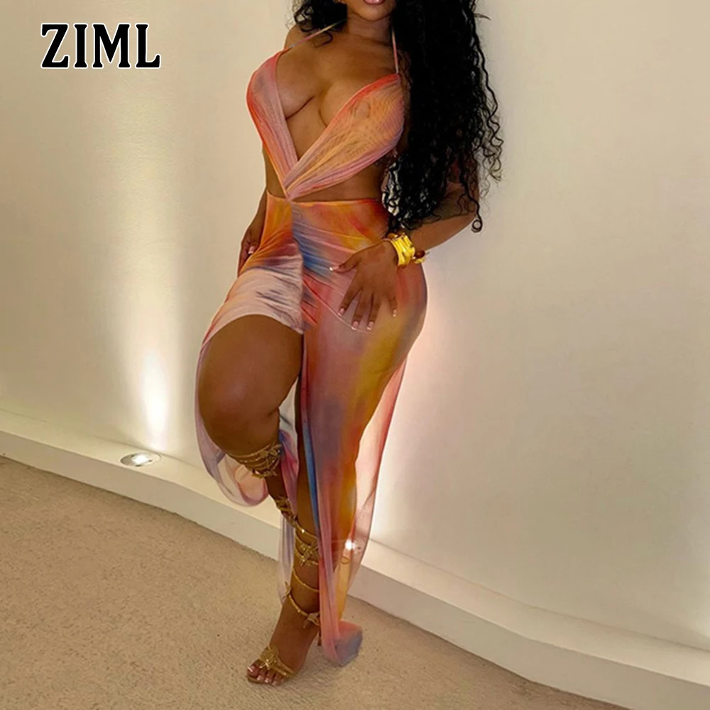 ZIML Hit Color Printing Sexy Temperament Dress For Women Halter Backless Sleeveless Mesh Elegant Dresses Female Fashion Style
ZIML Hit Color Printing Sexy Temperament Dress For Women Halter Backless Sleeveless Mesh Elegant Dresses Female Fashion Style