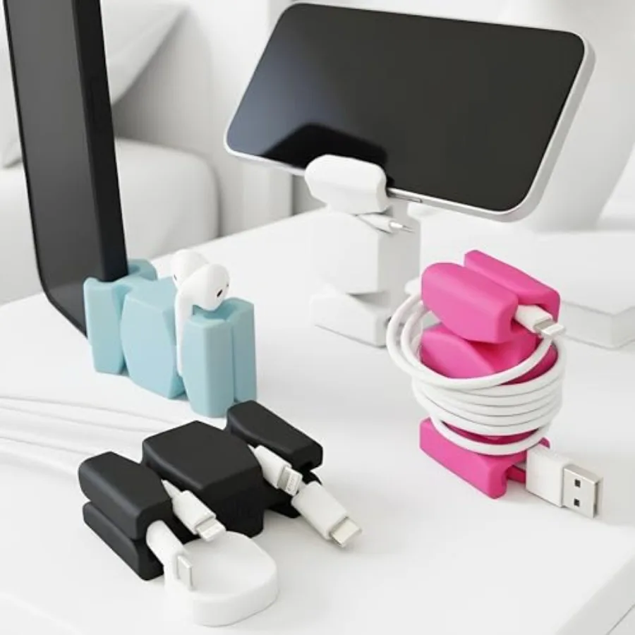 Nightstand cord holders for travel home use: silicone and steel weighted design in assorted colors, ideal for iPhone charging o
Nightstand cord holders for travel home use: silicone and steel weighted design in assorted colors, ideal for iPhone charging o