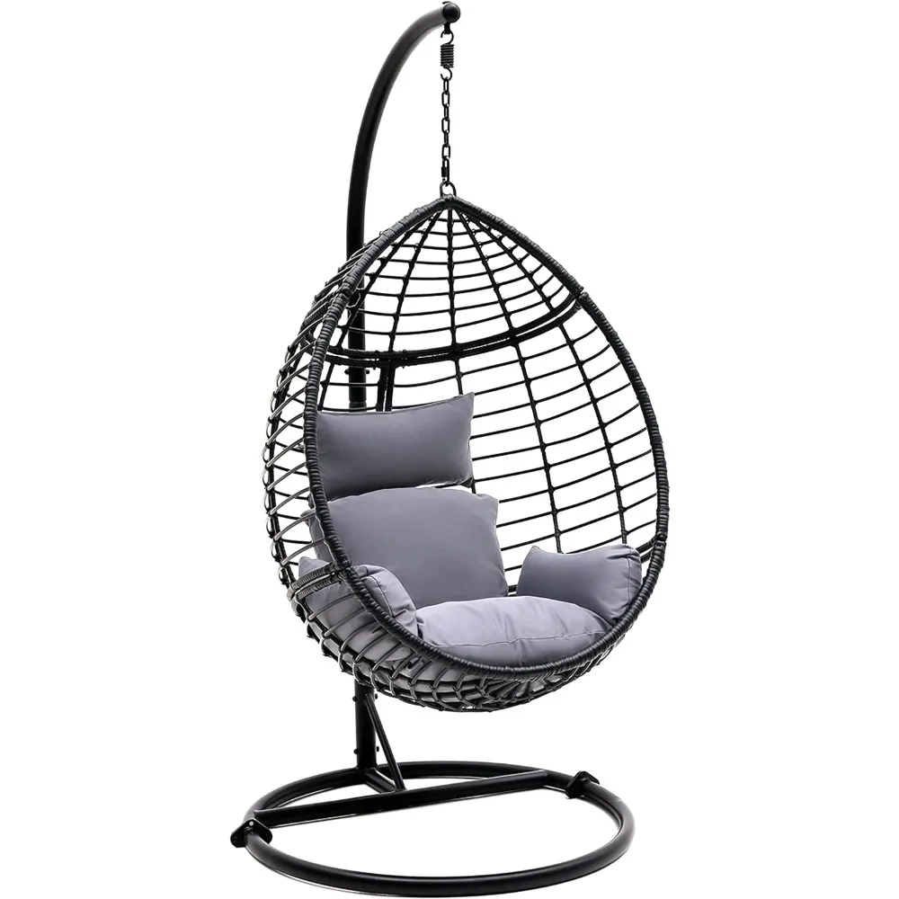 Hanging Egg Indoor Outdoor Patio Wicker Rattan Lounge Chair with Stand, Steel Frame, UV Resistant Washable Cushions for Garden
Hanging Egg Indoor Outdoor Patio Wicker Rattan Lounge Chair with Stand, Steel Frame, UV Resistant Washable Cushions for Garden