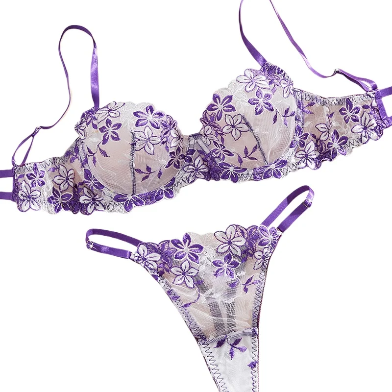 Sexy Female Lingerie Ultra Thin Bra Set Romantic Underwear Beautiful Embroidery Lace Lingerie Translucent Underwear Erotic Sets
Sexy Female Lingerie Ultra Thin Bra Set Romantic Underwear Beautiful Embroidery Lace Lingerie Translucent Underwear Erotic Sets