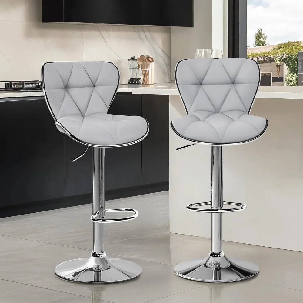 Bar Stools Set of 2, PU Leather Swivel Adjustable Barstools with Shell Back, Bar Chairs with Foma Padded for Home,
Bar Stools Set of 2, PU Leather Swivel Adjustable Barstools with Shell Back, Bar Chairs with Foma Padded for Home,