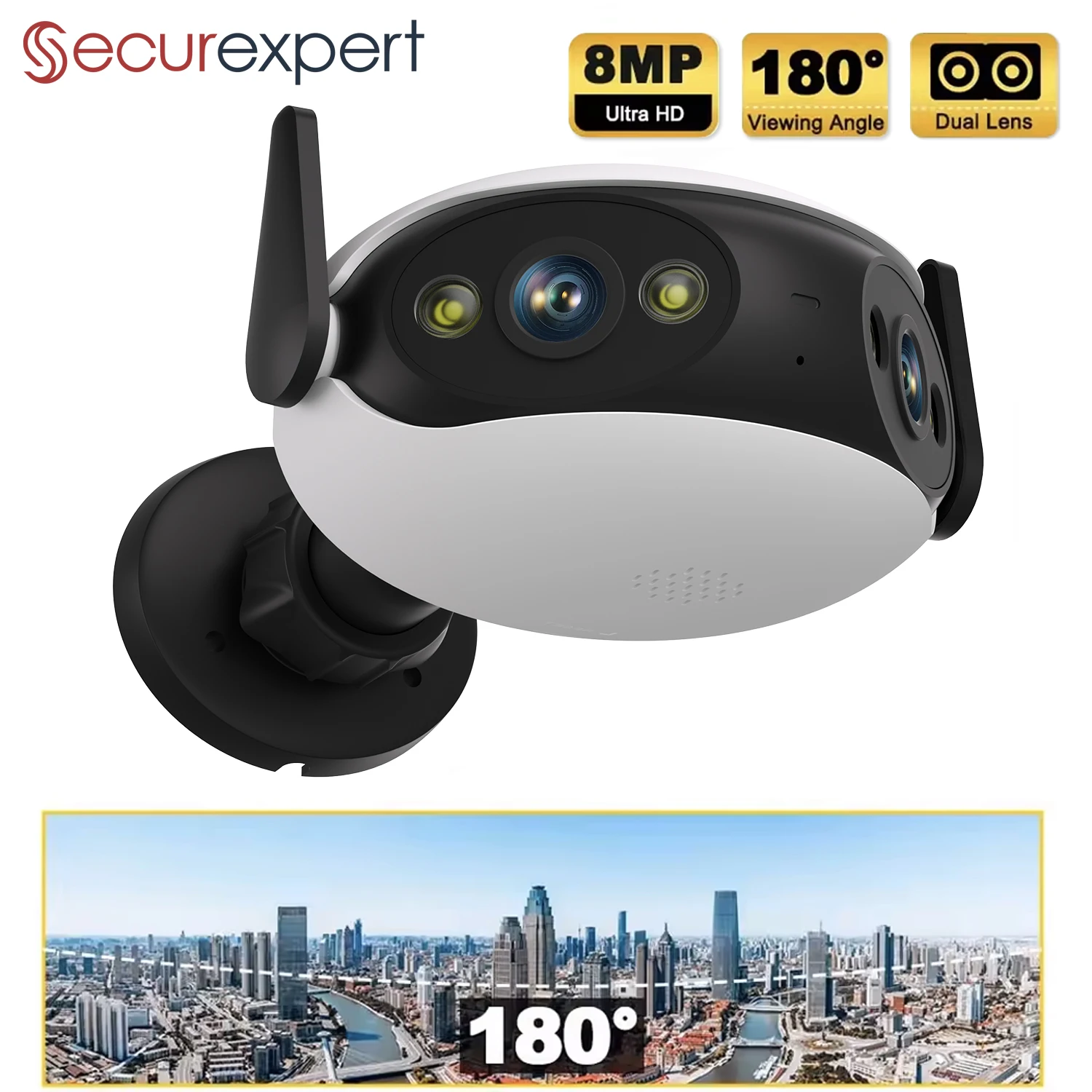 Уличная панорамная Wi-Fi камера Securexpert 4K 8MP 180° ° Широкоугольная камера видеонаблюдения с ночным видением и функцией обнаружения движения
Уличная панорамная Wi-Fi камера Securexpert 4K 8MP 180° ° Широкоугольная камера видеонаблюдения с ночным видением и функцией обнаружения движения