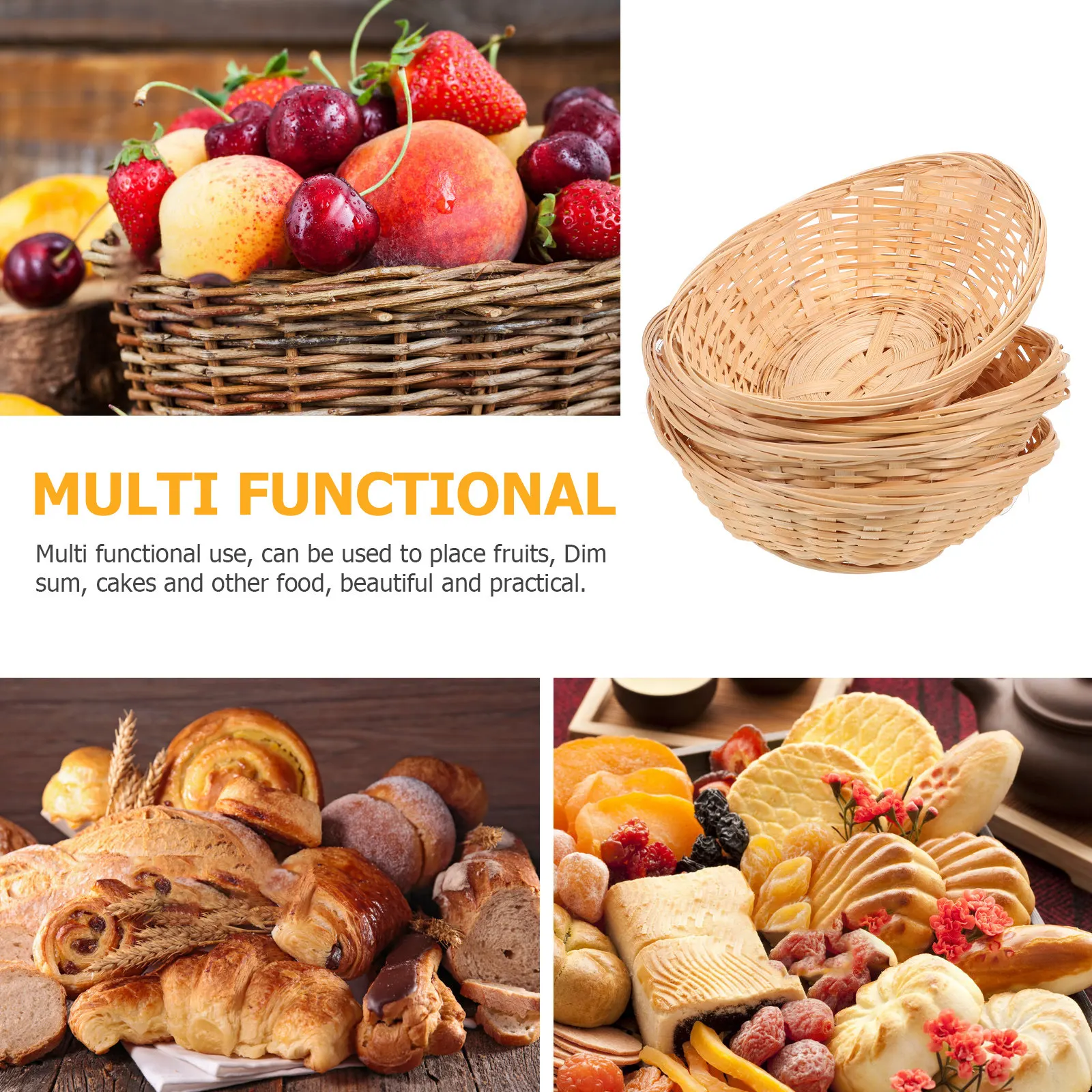 Rustic Oval Bamboo Bread Basket Woven Serving Tray for Bread Fruits Vegetables Eggs Snacks Kitchen Counter Display
Rustic Oval Bamboo Bread Basket Woven Serving Tray for Bread Fruits Vegetables Eggs Snacks Kitchen Counter Display