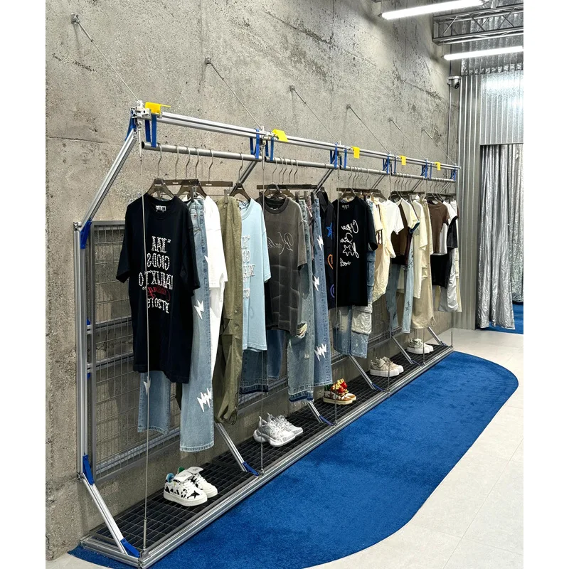 Clothing store aluminum profile display rack wall hanger shoe bag display rack clothes store innovative clothing rack
Clothing store aluminum profile display rack wall hanger shoe bag display rack clothes store innovative clothing rack