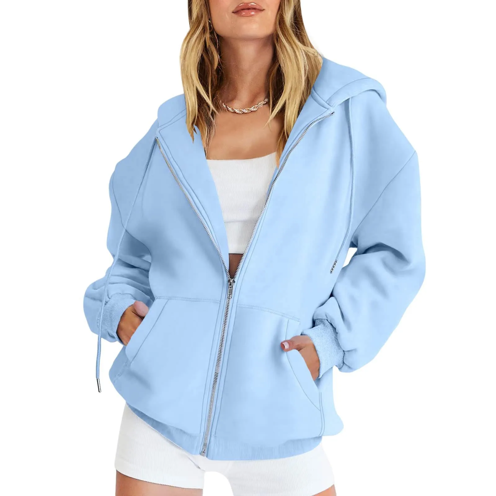 Autumn Fleece Hoodie Long Sleeve Top Drawstring Pockets Loose Zipper Black Hoodies Solid Color Hooded Korean Fashion Sweatshirts
Autumn Fleece Hoodie Long Sleeve Top Drawstring Pockets Loose Zipper Black Hoodies Solid Color Hooded Korean Fashion Sweatshirts