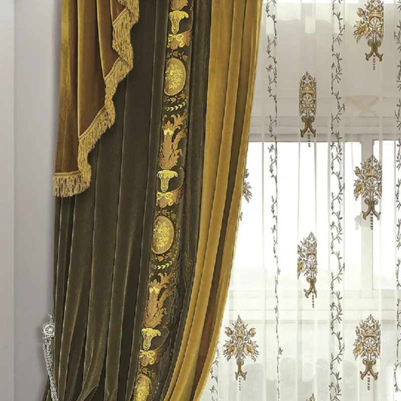 European Luxury Curtains for Living Room Blackout Bedroom Tulle Valance Velvet Embroidereddrapery Custom Elegant Green Short
European Luxury Curtains for Living Room Blackout Bedroom Tulle Valance Velvet Embroidereddrapery Custom Elegant Green Short