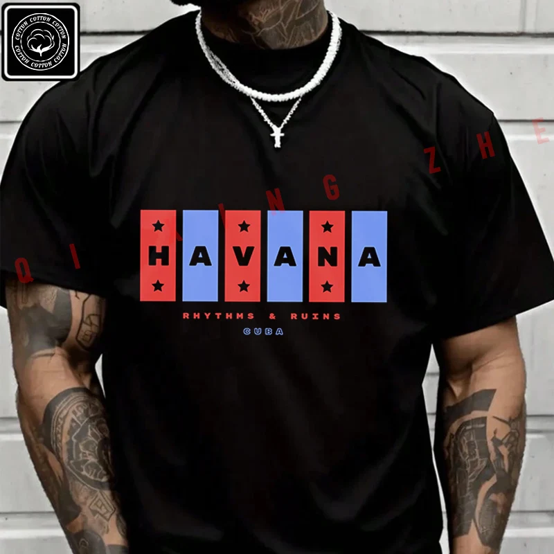 Men's And Women's T-shirt Summer New Moto Cotton Tee Cuba With The Name Of Its Capital Design Short-sleeved Spring Autumn Top
Men's And Women's T-shirt Summer New Moto Cotton Tee Cuba With The Name Of Its Capital Design Short-sleeved Spring Autumn Top
