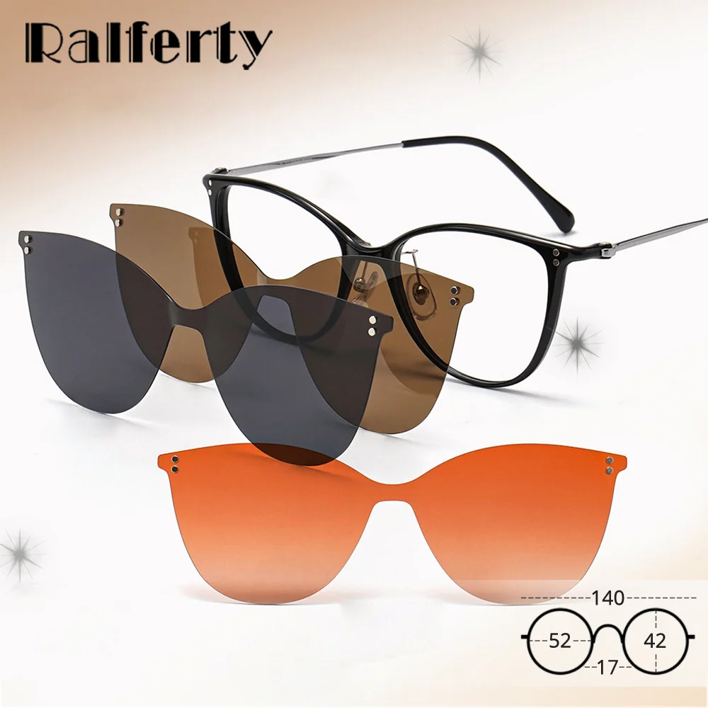Солнцезащитные очки Ralferty 3 в 1, ультралегкие, из титана TR90, с магнитной поляризационной накладкой, для женщин, в форме кошачьего глаза, для близоруких, с защитой от УФ-излучения UV400
Солнцезащитные очки Ralferty 3 в 1, ультралегкие, из титана TR90, с магнитной поляризационной накладкой, для женщин, в форме кошачьего глаза, для близоруких, с защитой от УФ-излучения UV400