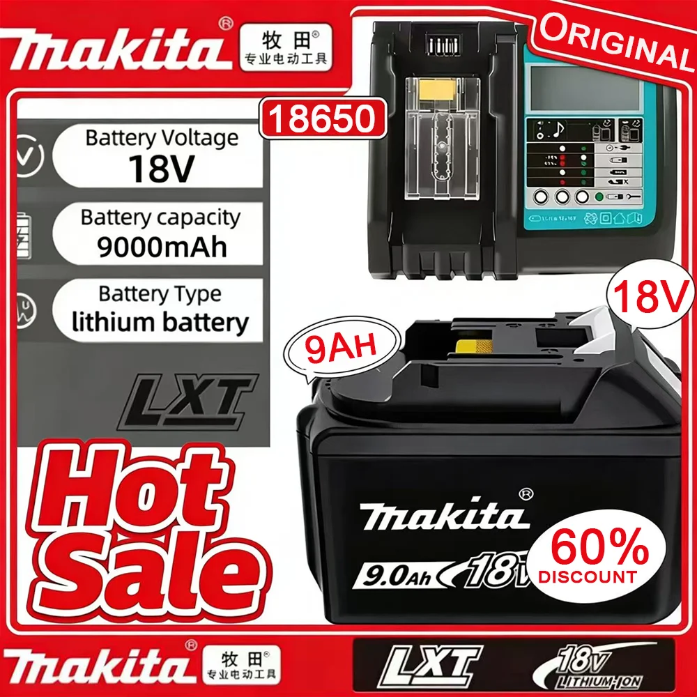 Аккумулятор Makita 18В 9Ач Li-Ion, 9000мАч, сменный для дрелей 18В, 9.0Ач, совместим с BL1830 BL1840 BL1850 BL1860B
Аккумулятор Makita 18В 9Ач Li-Ion, 9000мАч, сменный для дрелей 18В, 9.0Ач, совместим с BL1830 BL1840 BL1850 BL1860B