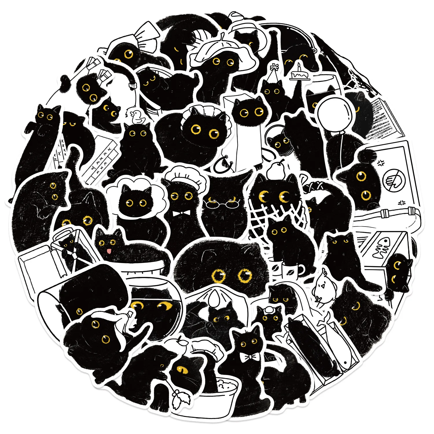 10/50PCS Black Kitten Cartoon Stickers Cute Cat Graffiti Animal DIY Decoration Laptop Guitar Bike Skateboard Decals Kids Toys
10/50PCS Black Kitten Cartoon Stickers Cute Cat Graffiti Animal DIY Decoration Laptop Guitar Bike Skateboard Decals Kids Toys