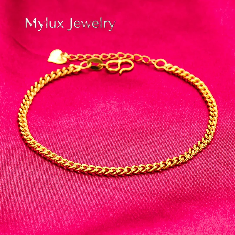 Mylux Jewelry 24K Gold Twisted Rope Bracelet | AU999 Pure Gold, 3D braided pattern, shiny finish, elegant for daily wear
Mylux Jewelry 24K Gold Twisted Rope Bracelet | AU999 Pure Gold, 3D braided pattern, shiny finish, elegant for daily wear
