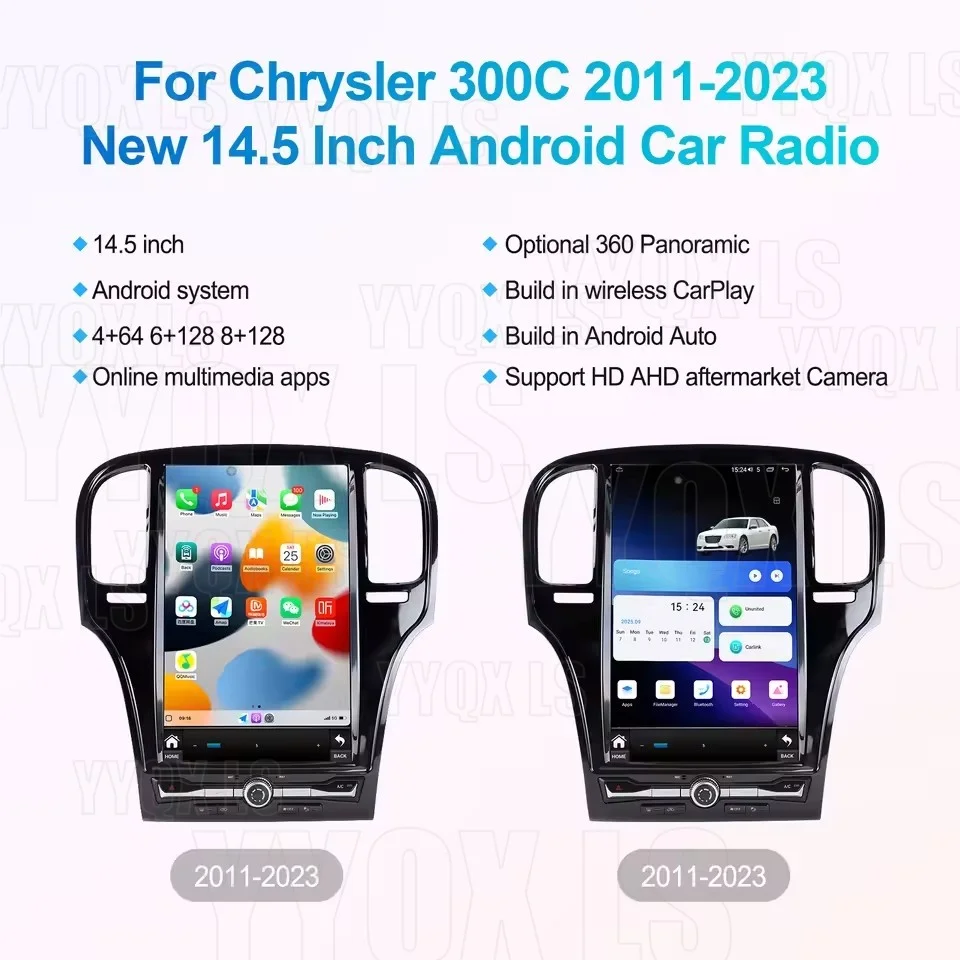 14.5"Android For Chrysler 300C 300 300S 2011-2023 Physical Knob+Button Multimedia Player Car Radio Wireless Carplay GPS Navigati
14.5"Android For Chrysler 300C 300 300S 2011-2023 Physical Knob+Button Multimedia Player Car Radio Wireless Carplay GPS Navigati