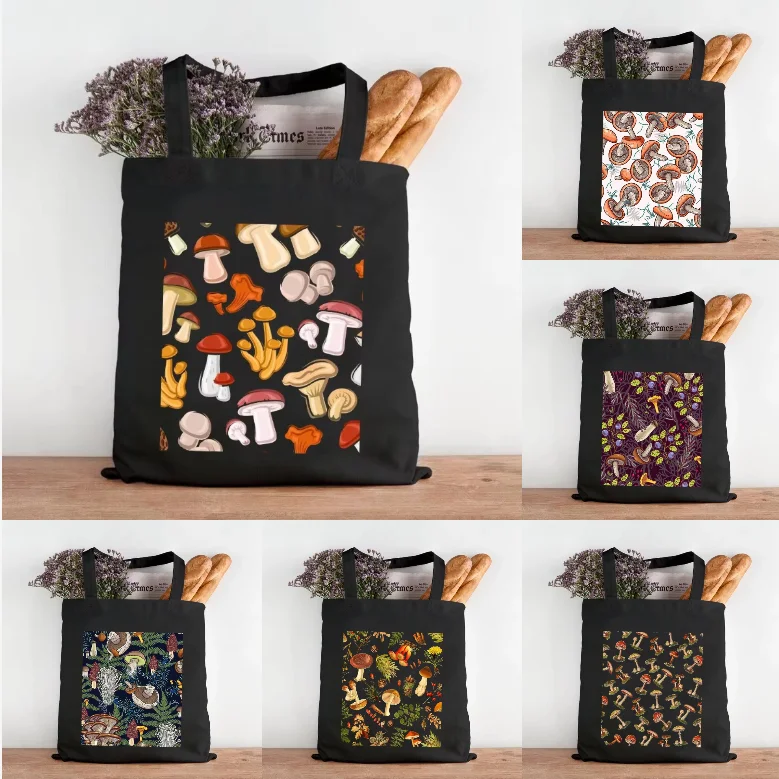 Retro Mushroom Patterned Canvas Handbag for Women's Casual Single Shoulder Shopping Bag with Colorful Fungal Print Reusable
Retro Mushroom Patterned Canvas Handbag for Women's Casual Single Shoulder Shopping Bag with Colorful Fungal Print Reusable
