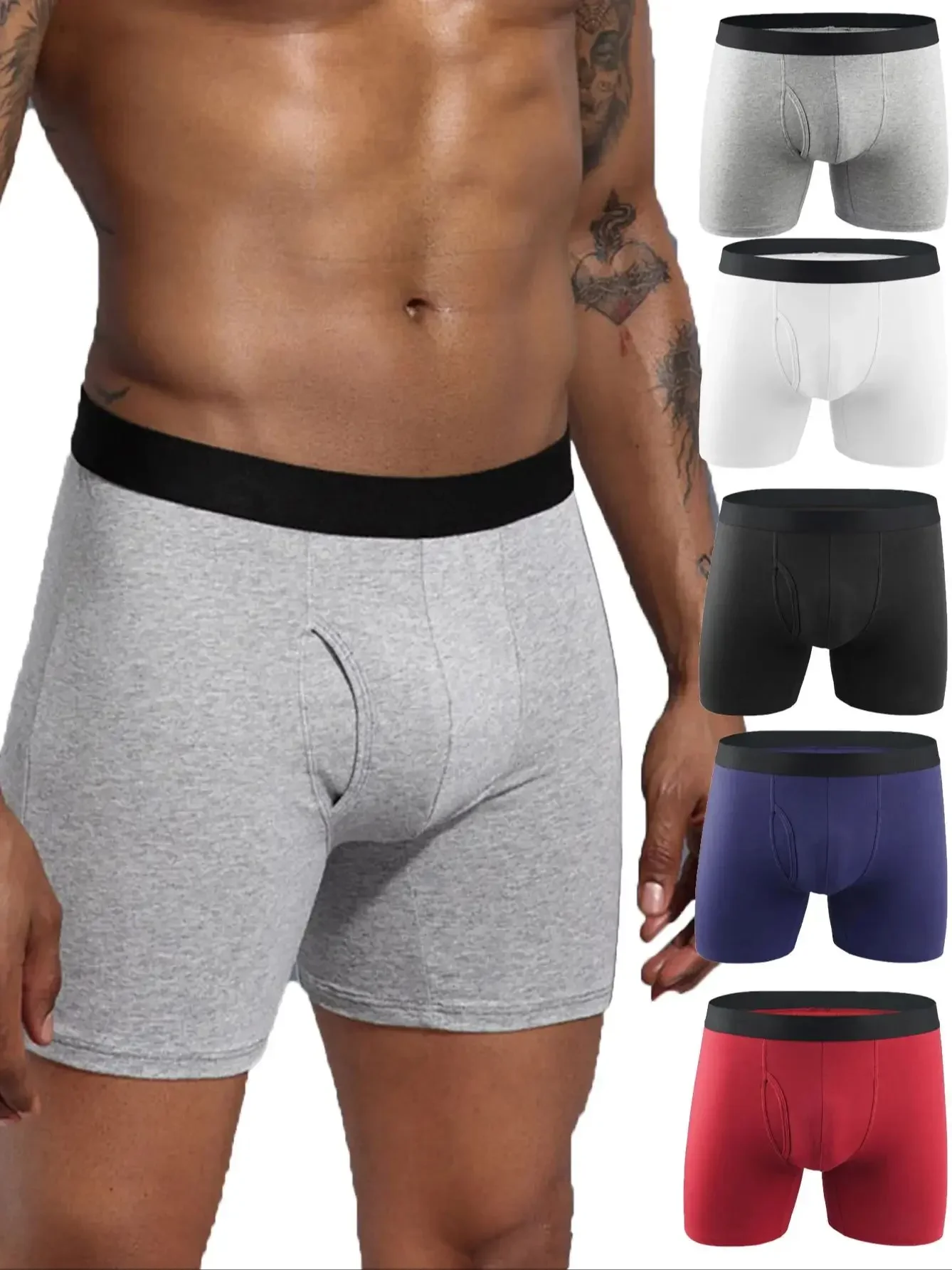 Men's Cotton Boxer Briefs Sport Underwear, long flat corner underwear, Open Fly Men Briefs Boxer shorts
Men's Cotton Boxer Briefs Sport Underwear, long flat corner underwear, Open Fly Men Briefs Boxer shorts