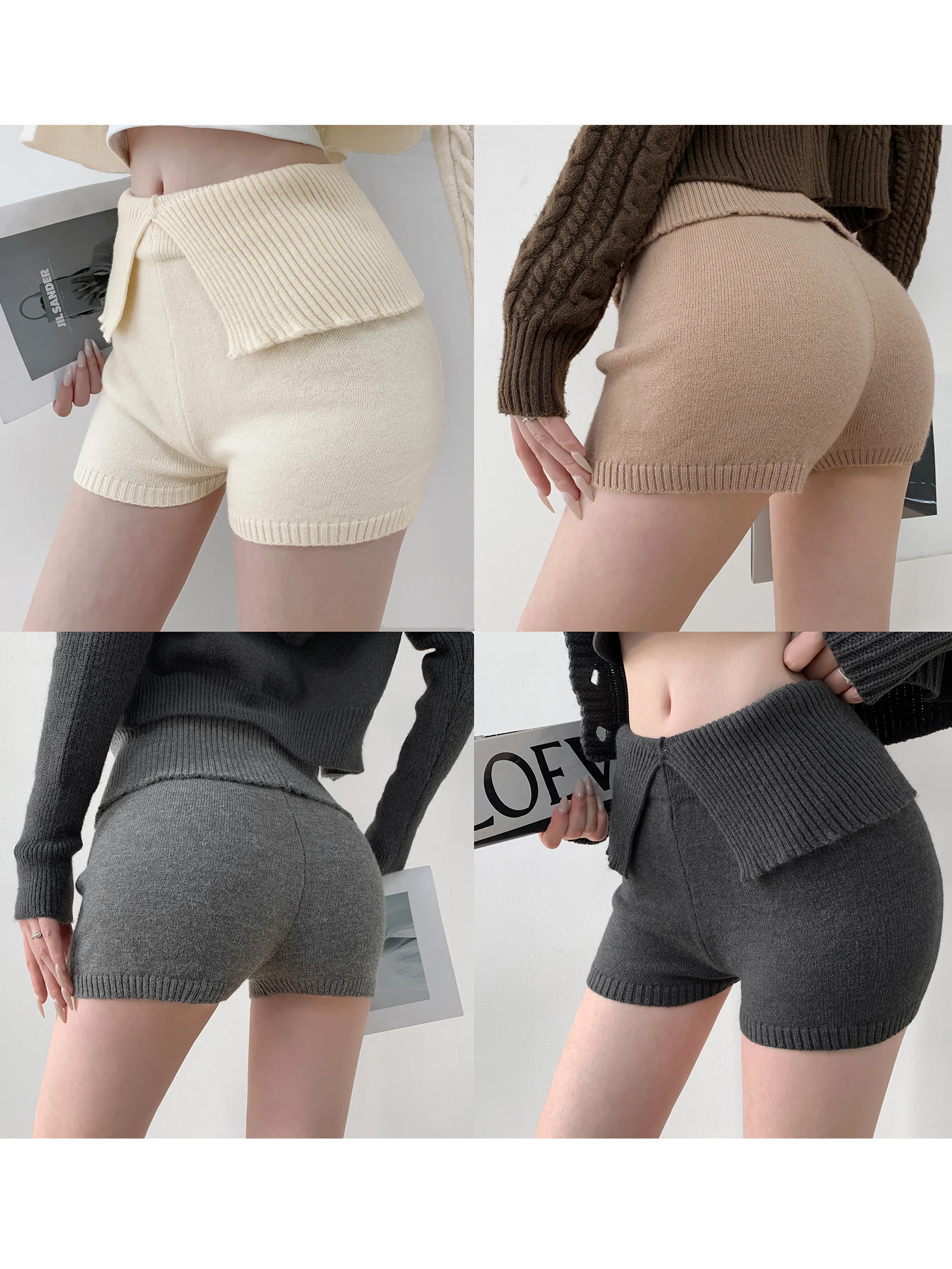 Retro ey High Waist Slit Design Knitted orts Autumn Winter Home Outdoor Wear Slimming Butt Covering Knitted Pants
Retro ey High Waist Slit Design Knitted orts Autumn Winter Home Outdoor Wear Slimming Butt Covering Knitted Pants