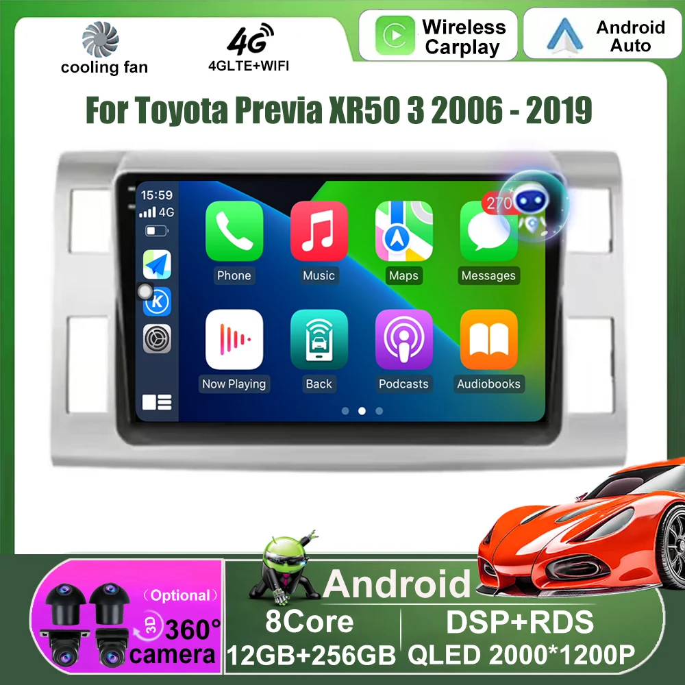 Android Auto For Toyota Previa XR50 3 2006-2019 Estima AHR20 XR50 3 2006-2016 Car Radio Multimedia Player GPS Navigation BT 10''
Android Auto For Toyota Previa XR50 3 2006-2019 Estima AHR20 XR50 3 2006-2016 Car Radio Multimedia Player GPS Navigation BT 10''