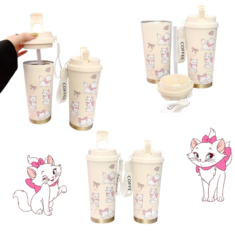 Disney Marie Cat Cartoon Thermos Mug Student Leakproof Stainless Steel with Straw Large Capacity Car Portable DoubleDrinking Cup
Disney Marie Cat Cartoon Thermos Mug Student Leakproof Stainless Steel with Straw Large Capacity Car Portable DoubleDrinking Cup