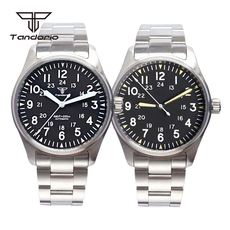 Tandorio 39 мм автоматические часы для дайвинга-пилота для мужчин NH35/PT5000/Miyota8215 механизм AR сапфировое стекло 20 бар водонепроницаемые светящиеся
Tandorio 39 мм автоматические часы для дайвинга-пилота для мужчин NH35/PT5000/Miyota8215 механизм AR сапфировое стекло 20 бар водонепроницаемые светящиеся