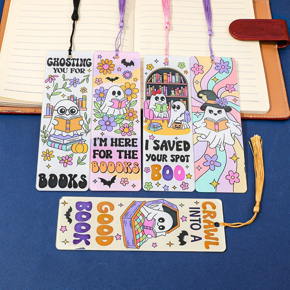 Kawaii Cartoon Bookmarks Ghost Skeleton Floral Design Reading Accessories for Book Lovers Halloween Book Markers Stationery
Kawaii Cartoon Bookmarks Ghost Skeleton Floral Design Reading Accessories for Book Lovers Halloween Book Markers Stationery