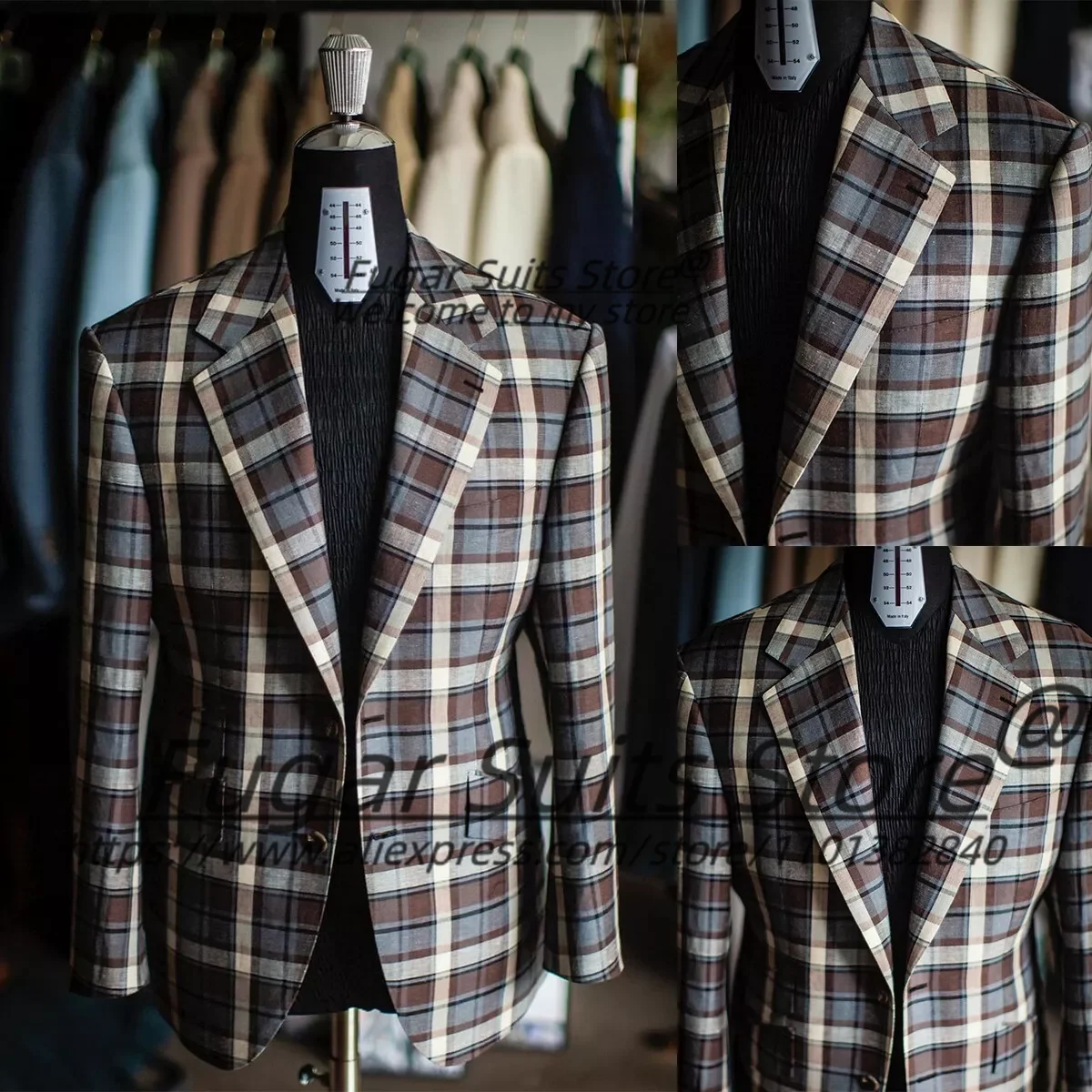 Customized Male Prom Blazers Classic Plaid Notched Lapel Groom Wedding Tuxedos 2 Pieces Sets Elegant Men Suits Costume Homme
Customized Male Prom Blazers Classic Plaid Notched Lapel Groom Wedding Tuxedos 2 Pieces Sets Elegant Men Suits Costume Homme