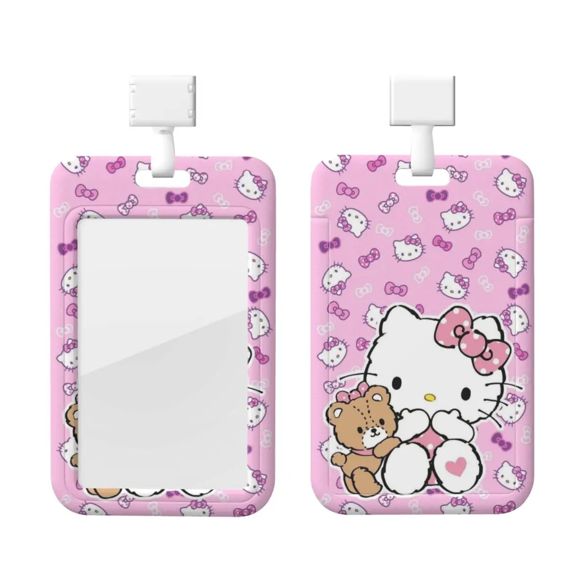 Пользовательские держатели для кредитных карт Hello Kitty Cat, шейный ремешок, держатель для удостоверения личности, держатель для карт для мужчин и женщин для офисов, инженеров, держатель для карт
Пользовательские держатели для кредитных карт Hello Kitty Cat, шейный ремешок, держатель для удостоверения личности, держатель для карт для мужчин и женщин для офисов, инженеров, держатель для карт