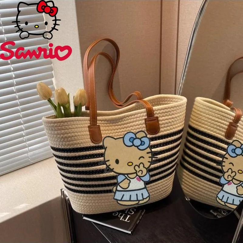 Hello Kitty New Women's Handbag Fashion High Quality Cotton Fabric Beach Bag Cartoon Versatile Large Capacity Girl Storage Bag
Hello Kitty New Women's Handbag Fashion High Quality Cotton Fabric Beach Bag Cartoon Versatile Large Capacity Girl Storage Bag