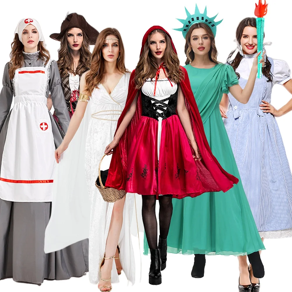 loween Pirate Costume Women's Free Sle Godd Little Red Riding Hood Alice Nurse Polyester Ethnic Stage Costume
loween Pirate Costume Women's Free Sle Godd Little Red Riding Hood Alice Nurse Polyester Ethnic Stage Costume