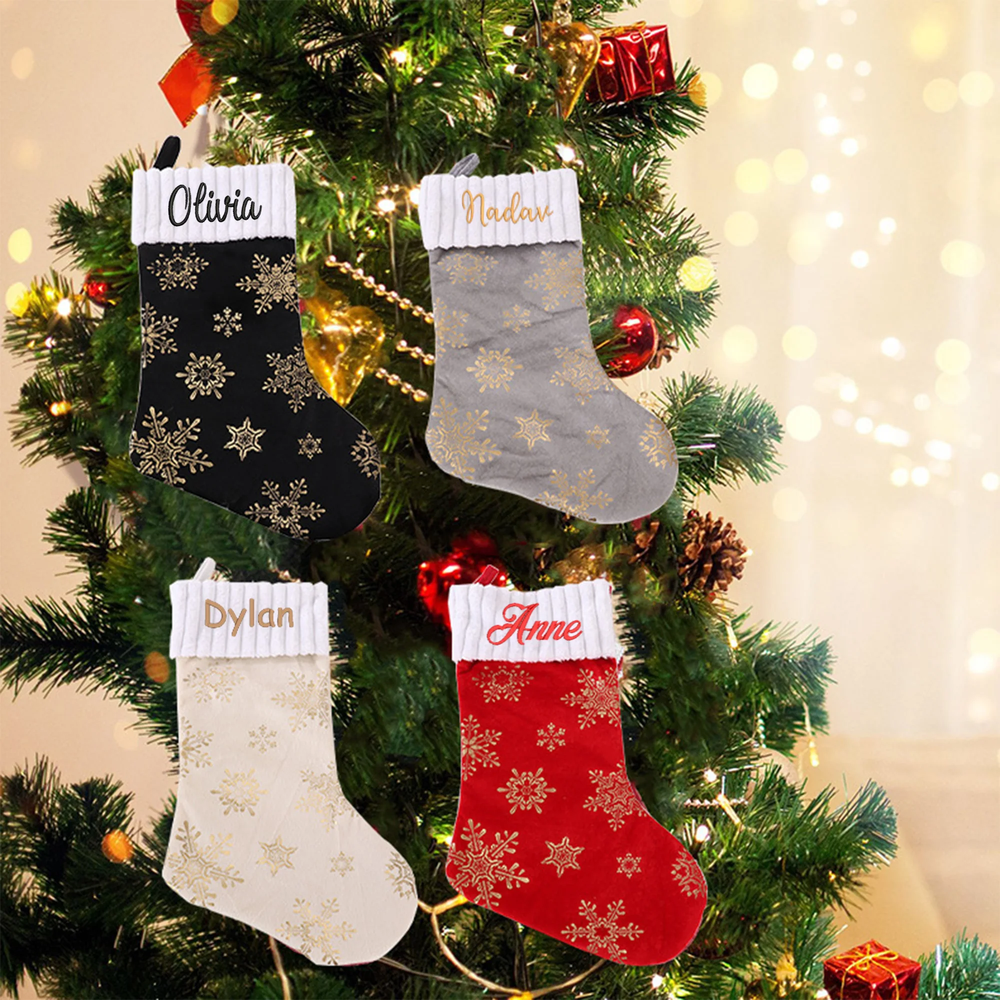 Embroidered Personalized Bead Hot Stamping Snowflake Plush Christmas Socks Gift Bag Christmas Outfit Christmas Pendant
Embroidered Personalized Bead Hot Stamping Snowflake Plush Christmas Socks Gift Bag Christmas Outfit Christmas Pendant