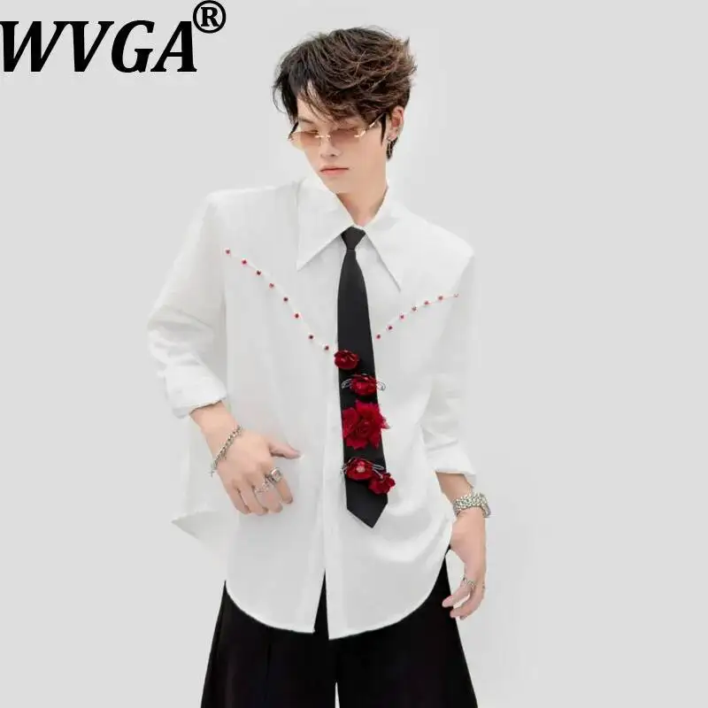 WVGA Spring New Men Niche Chic Diamond-Embellished Long Sleeve Shirt Fashionable 3D Rose Flower Tie Shoulder Pads Top Ins W24718
WVGA Spring New Men Niche Chic Diamond-Embellished Long Sleeve Shirt Fashionable 3D Rose Flower Tie Shoulder Pads Top Ins W24718