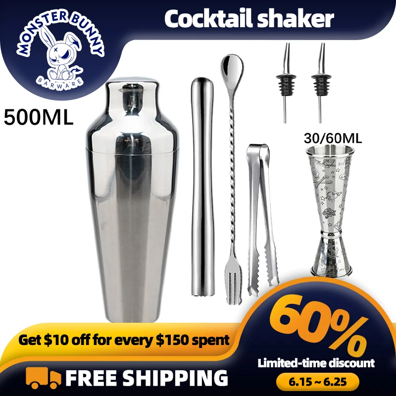 New Cocktail Shaker Set Stainless Steel Bartender Kit Cocktail Mixer Wine Martini Shaker Party Bar Tools
New Cocktail Shaker Set Stainless Steel Bartender Kit Cocktail Mixer Wine Martini Shaker Party Bar Tools