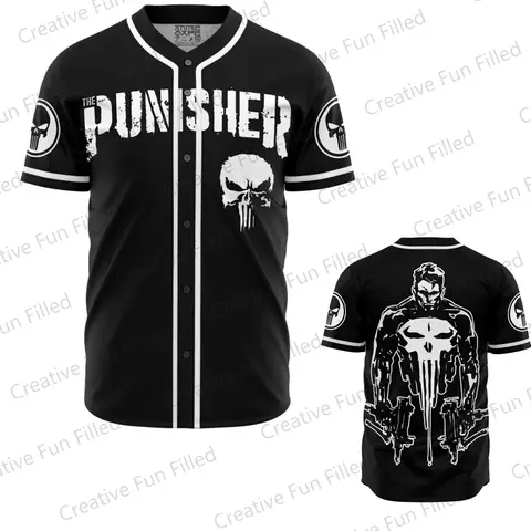 2024 New Arriavl Summer Punisher Cosplay Baseball Edition Jersey Fans Kit Special Baseball Edition Jersey Oversized For family