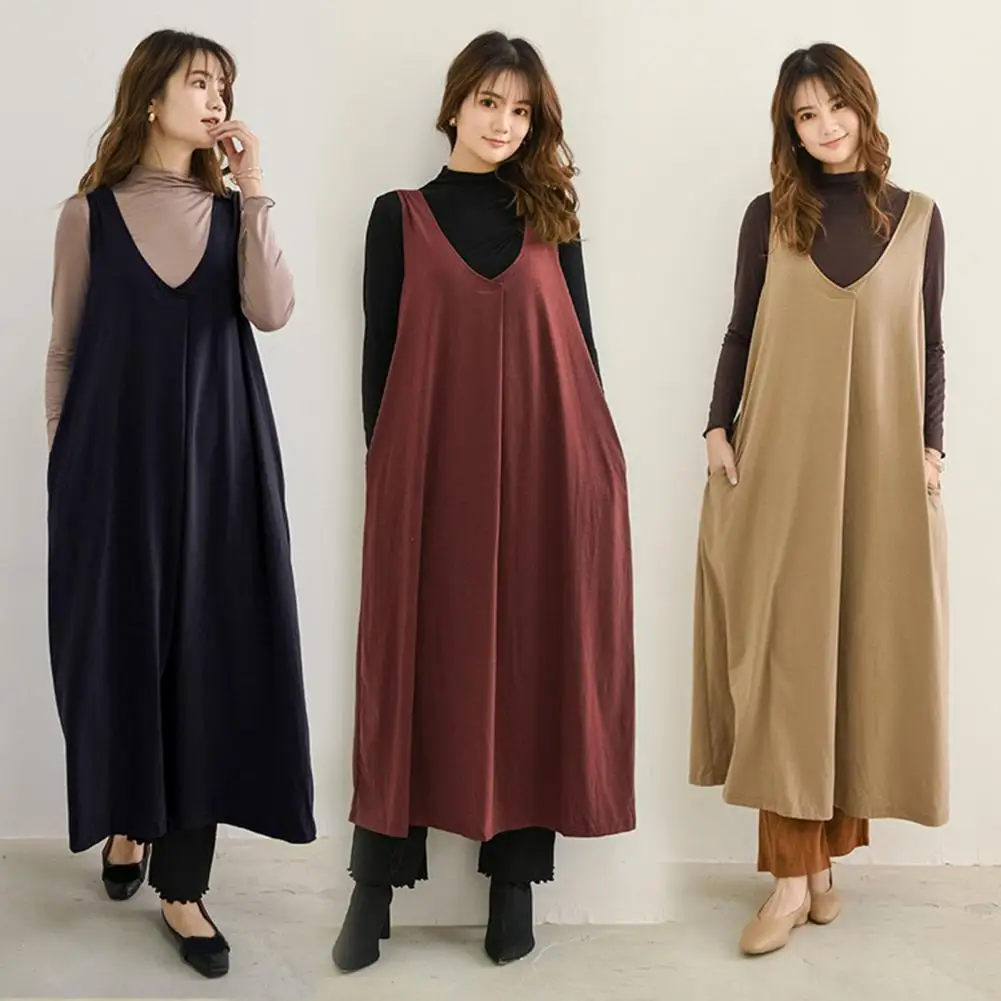 V-Neck Sleeveless Pockets Women Dress Autumn Winter Elegant Solid Color Oversized Long Waistcoat Dress Female Clothing Vestido
V-Neck Sleeveless Pockets Women Dress Autumn Winter Elegant Solid Color Oversized Long Waistcoat Dress Female Clothing Vestido