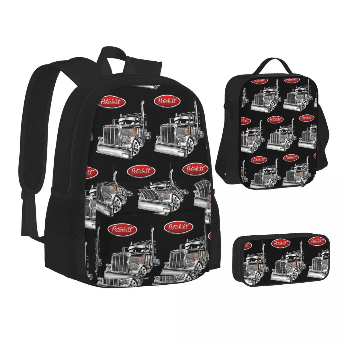 Peterbilt Truck Backpacks Students Bookbag School Bags Children Rucksack Lunch Bag Pen Bag Three-Piece Set
Peterbilt Truck Backpacks Students Bookbag School Bags Children Rucksack Lunch Bag Pen Bag Three-Piece Set