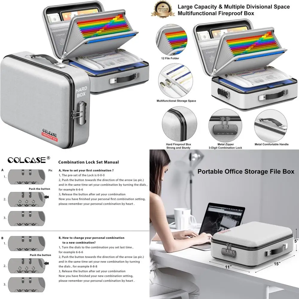 Waterproof Hard Case Document Organizer with Lock for Safekeeping Important Papers, Laptops, and Passports - Gray
Waterproof Hard Case Document Organizer with Lock for Safekeeping Important Papers, Laptops, and Passports - Gray