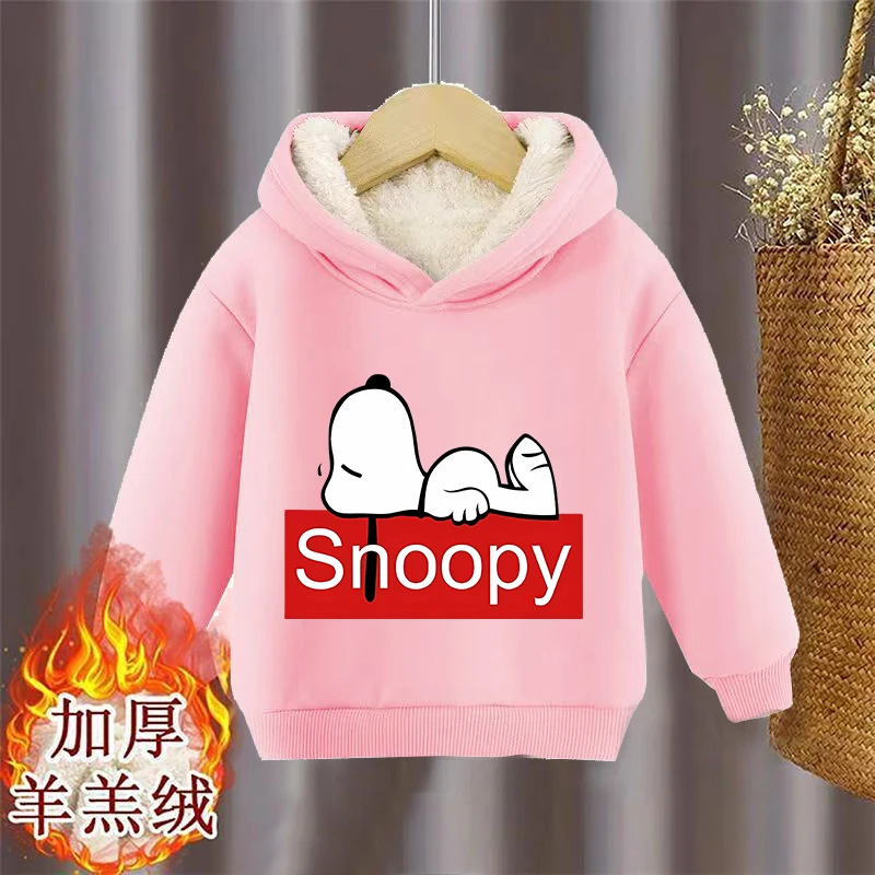 Snoopys Children's Pullover Hoodies Boy Girl Cartoon Anime Lamb Fleece Sweatshirt Winter Outdoor Warm Thick Home Clothing Tops
Snoopys Children's Pullover Hoodies Boy Girl Cartoon Anime Lamb Fleece Sweatshirt Winter Outdoor Warm Thick Home Clothing Tops