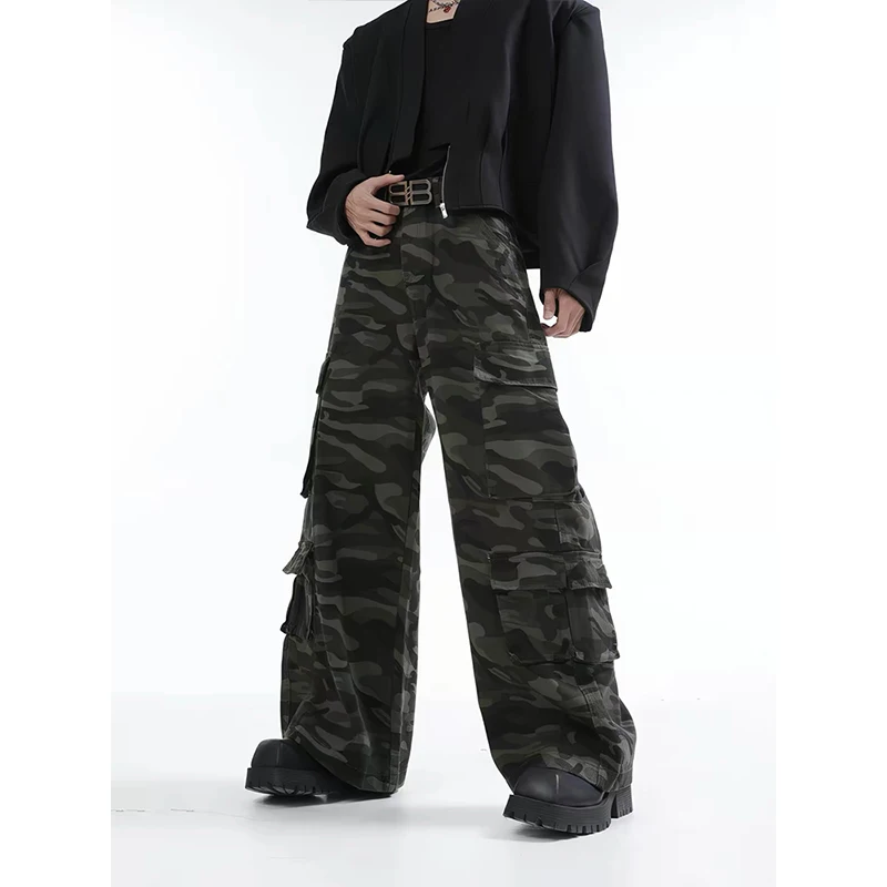 American retro washed design camouflage work pants for men and women, loose straight leg multi pocket wide leg casual paratroope
American retro washed design camouflage work pants for men and women, loose straight leg multi pocket wide leg casual paratroope