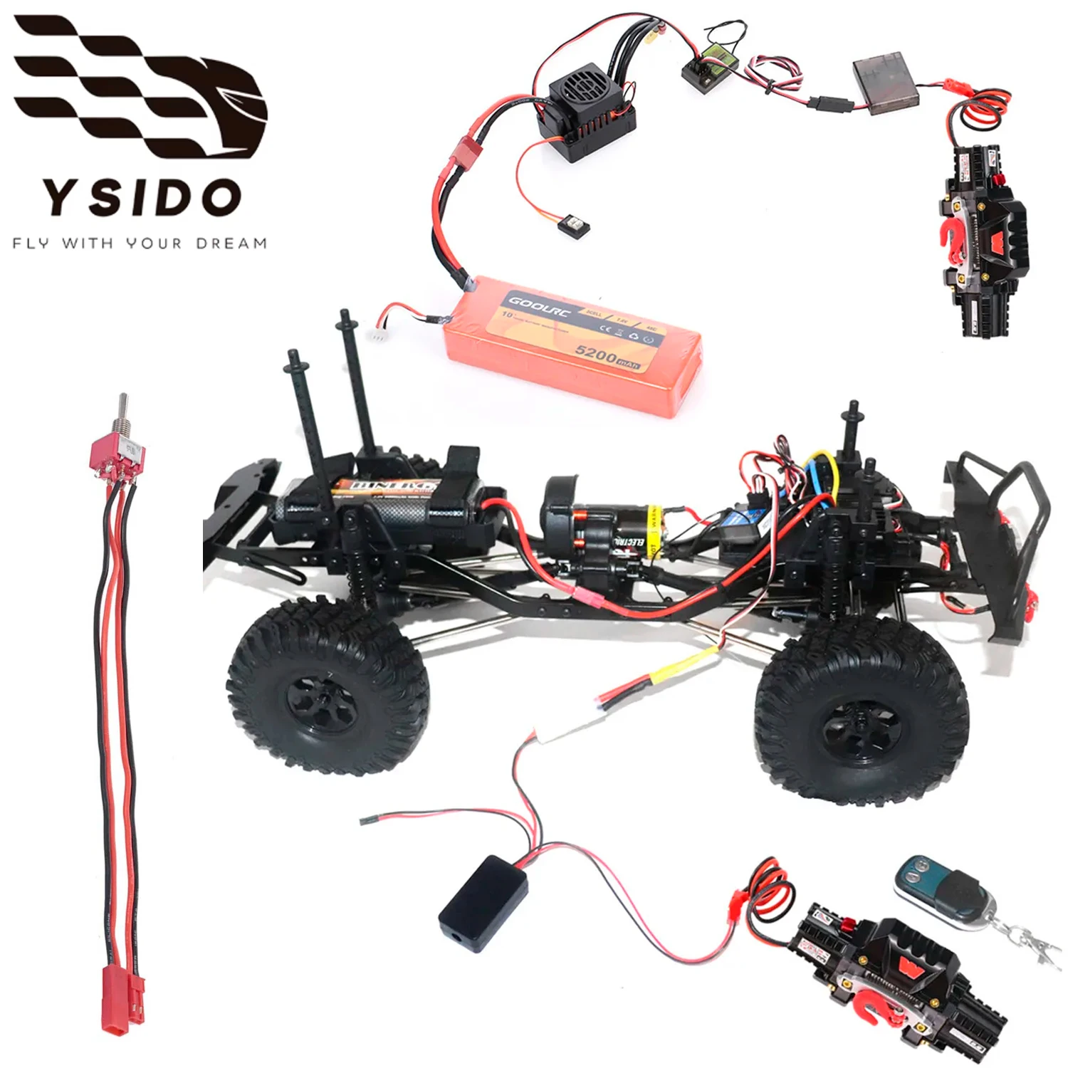 YSIDO RC Winch 8-15kg Double Motor Remote Controller Receiver System Simulated Automatic Winch For 1/10 RC Crawler Car Parts
YSIDO RC Winch 8-15kg Double Motor Remote Controller Receiver System Simulated Automatic Winch For 1/10 RC Crawler Car Parts