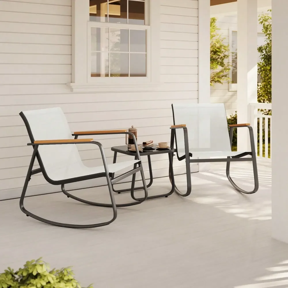 Piece Rocking Bistro Set, Textilene Fabric Patio Furniture Set, Front Porch Rocker Chairs With Coffee Table For Lawn, Garden, B
Piece Rocking Bistro Set, Textilene Fabric Patio Furniture Set, Front Porch Rocker Chairs With Coffee Table For Lawn, Garden, B