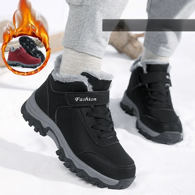 Winter Men's And Women's Warm Cotton Shoes With Fleece Thickened Leather Walking Shoes Snow Boots Snow Walking Shoes
Winter Men's And Women's Warm Cotton Shoes With Fleece Thickened Leather Walking Shoes Snow Boots Snow Walking Shoes