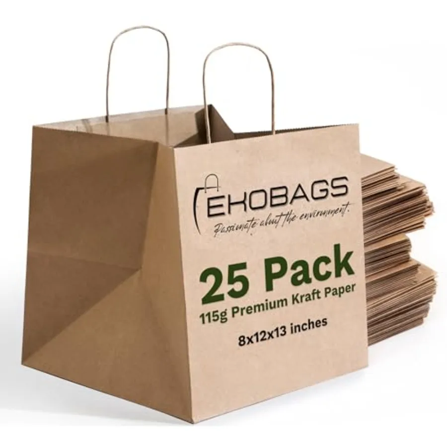 EKOBAGS SIENNA 25 12x8x13 Inch, Kraft Paper Gift Bags with Handles 115 GSM Paper Bags for Small Busin, Shopping and Party Favor
EKOBAGS SIENNA 25 12x8x13 Inch, Kraft Paper Gift Bags with Handles 115 GSM Paper Bags for Small Busin, Shopping and Party Favor