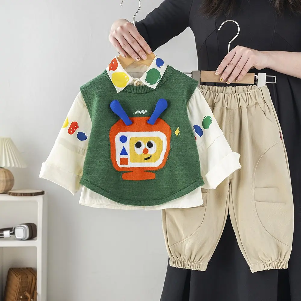 Boys' Spring Clothing Set 2025 New Fashionable Baby Clothes Children's Spring and Autumn Sweater Vest 3-Piece Set
Boys' Spring Clothing Set 2025 New Fashionable Baby Clothes Children's Spring and Autumn Sweater Vest 3-Piece Set